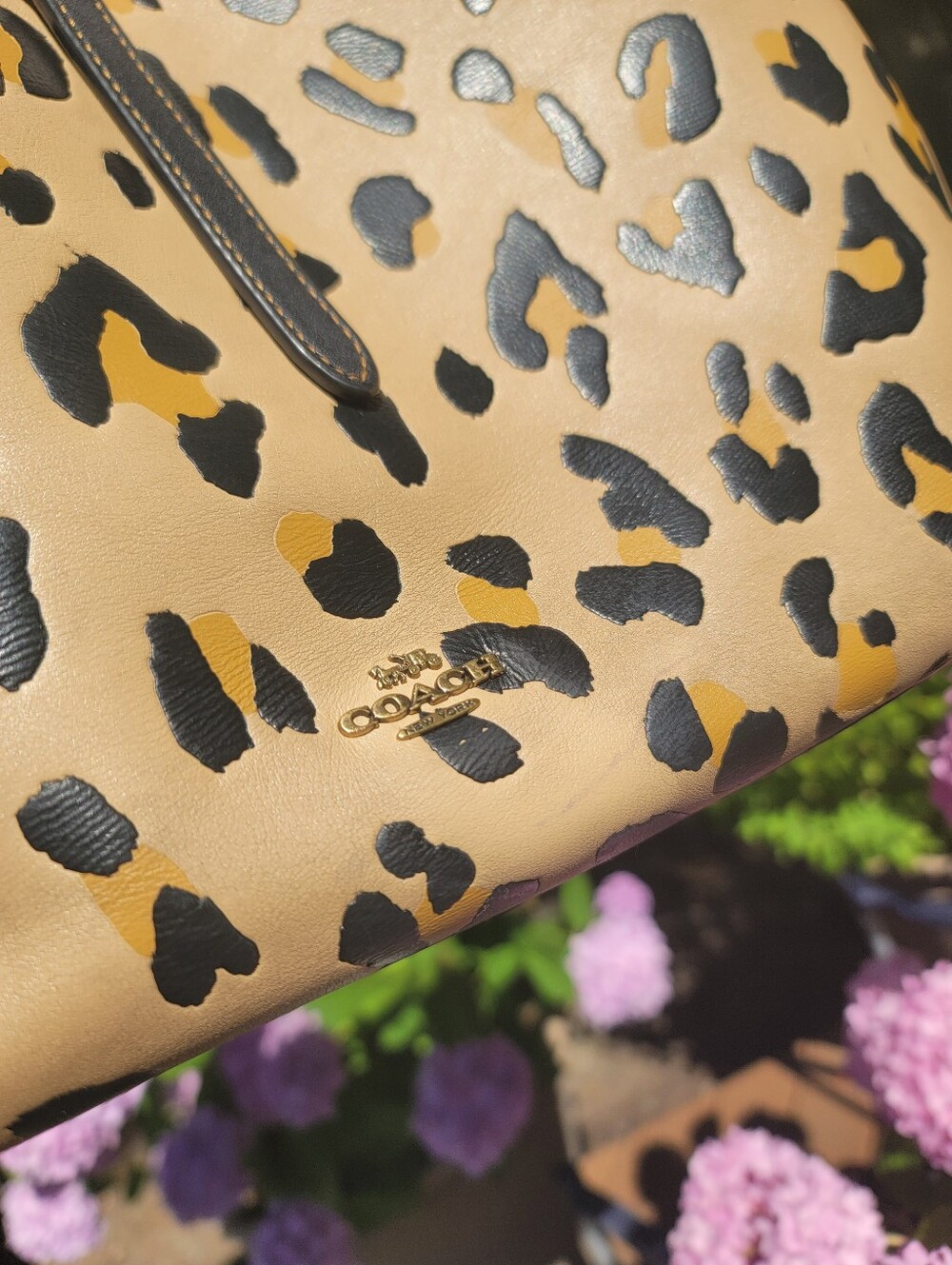 Coach Market Leopard Print Calf Leather Tote - Picture 8 of 16